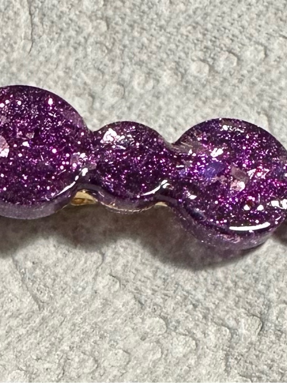 Purple Glitter Resin Hair Clip - Women Accessories